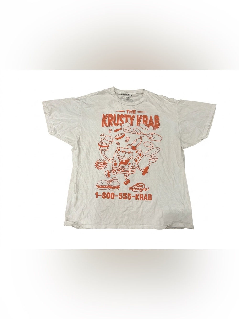 SpongeBob SquarePants Krusty Krab T Shirt Men XL White Graphic Nickelodeon 2019